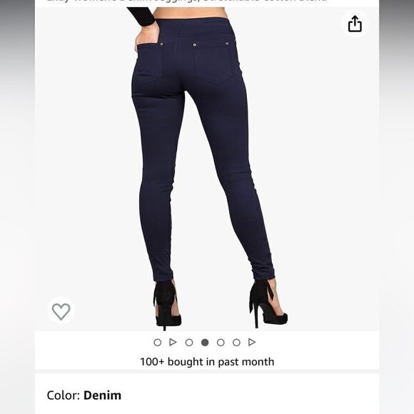 Lildy Women's Denim Leggings Stretchable Cotton Blend Small-Medium NWT S/M - Picture 2 of 11